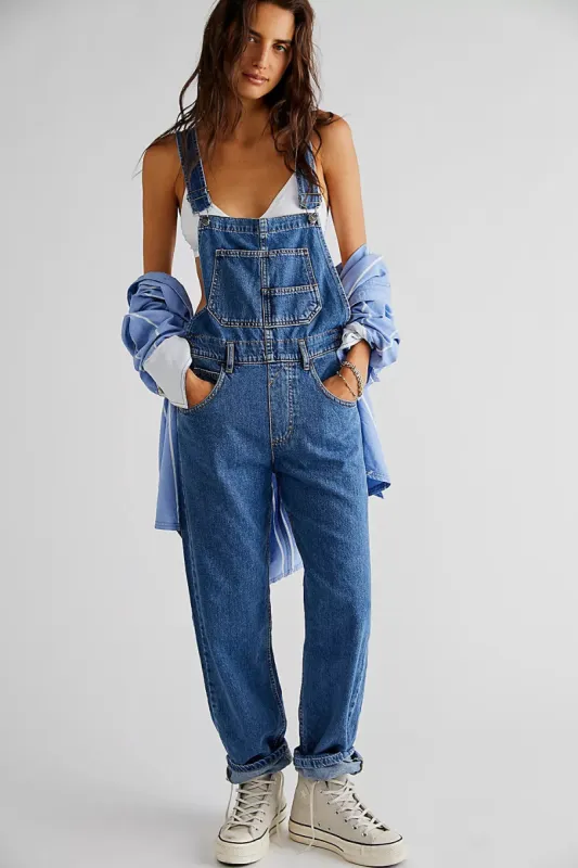 Free People We The Free Ziggy Denim Overalls - Sapphire Blue sold by Sun Diego Boardshops