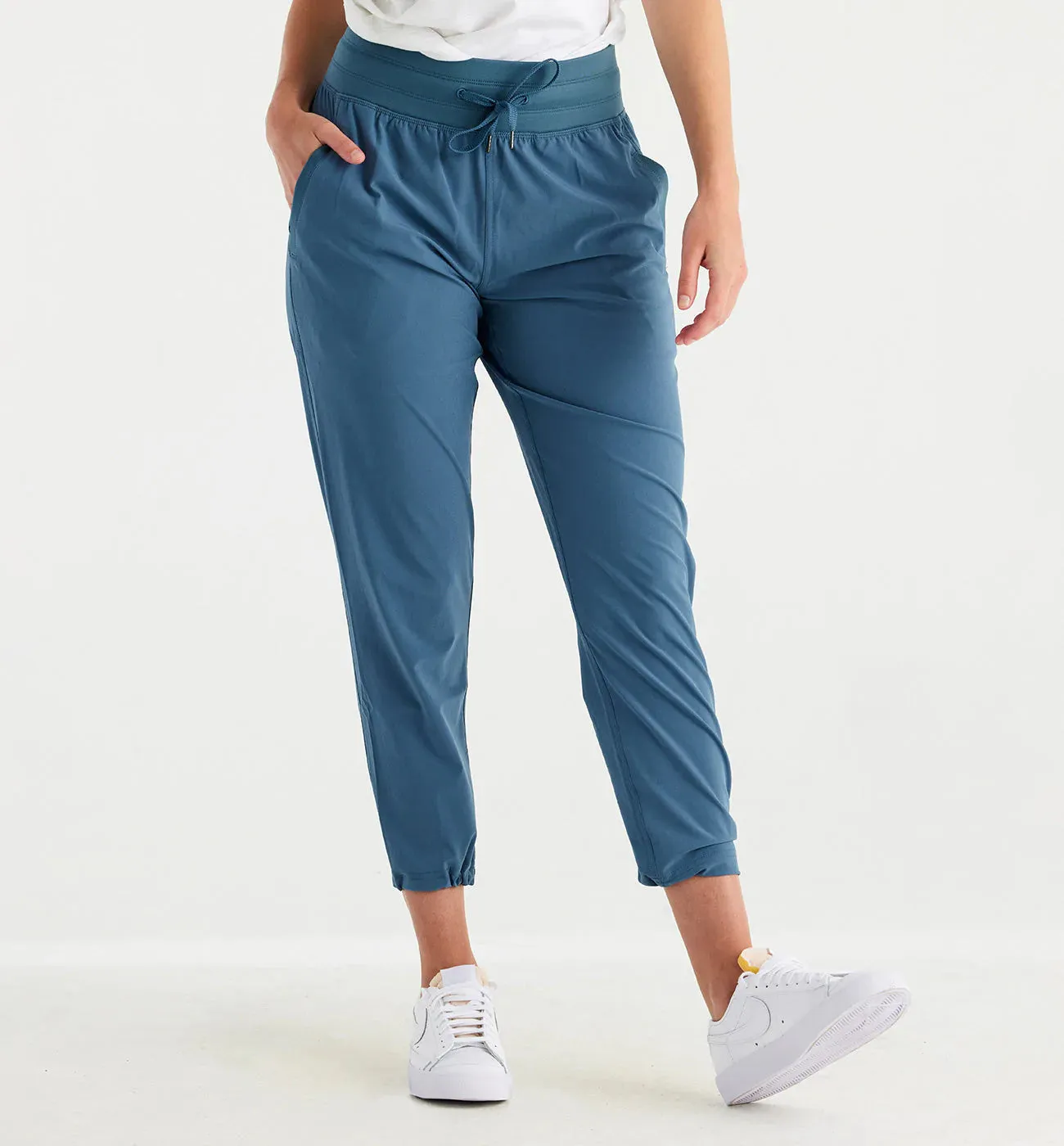 Free Fly Women's Breeze Cropped Pant - PACIFIC BLUE sold by Sun Diego Boardshops