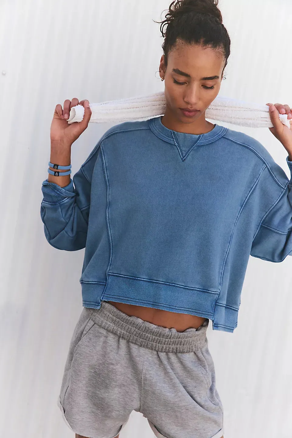 Free People Intercept Pullover - BLUE GREY sold by Sun Diego Boardshops
