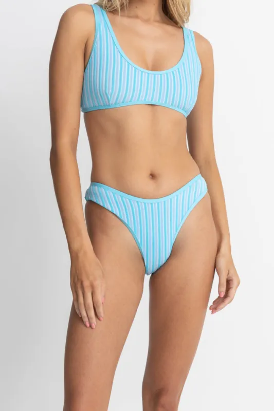 Rhythm Terry Sands Stripe Hi Cut Pant - BLUE sold by Sun Diego Boardshops