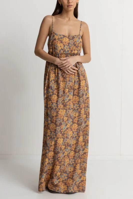 Rhythm Oasis Floral Maxi Dress - CHOCOLATE sold by Sun Diego Boardshops