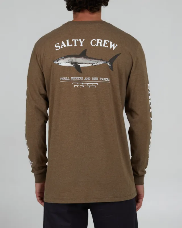 Salty Crew Bruce L/S Standard Tee - MOCHA HEATHER made by Sun Diego Boardshops