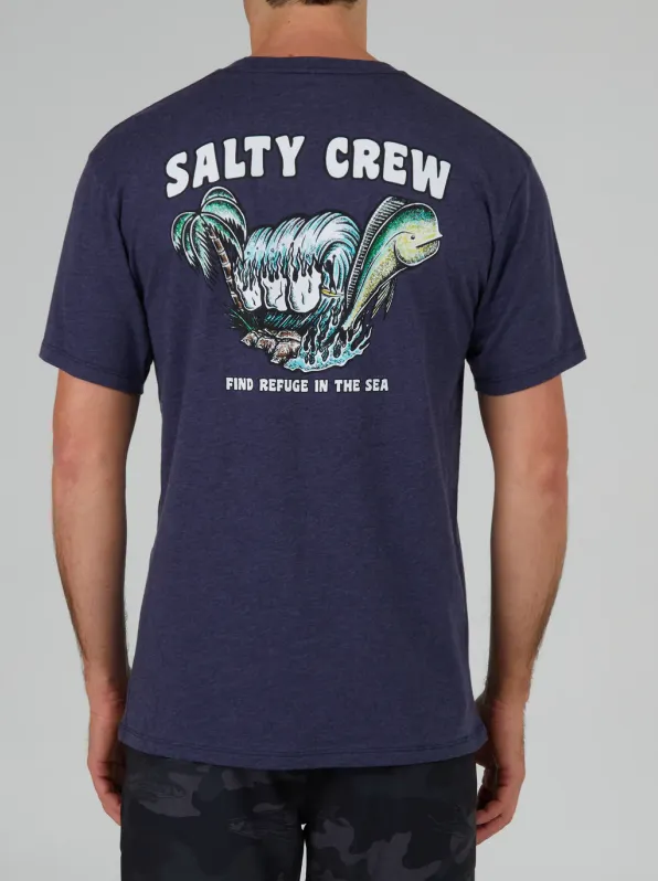 Salty Crew Shaka Navy Heather S/S Premium Tee - Navy Heather sold by Sun Diego Boardshops