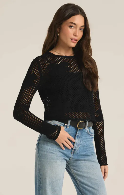 Z-Supply Blossom Floral Sweater - BLACK sold by Sun Diego Boardshops