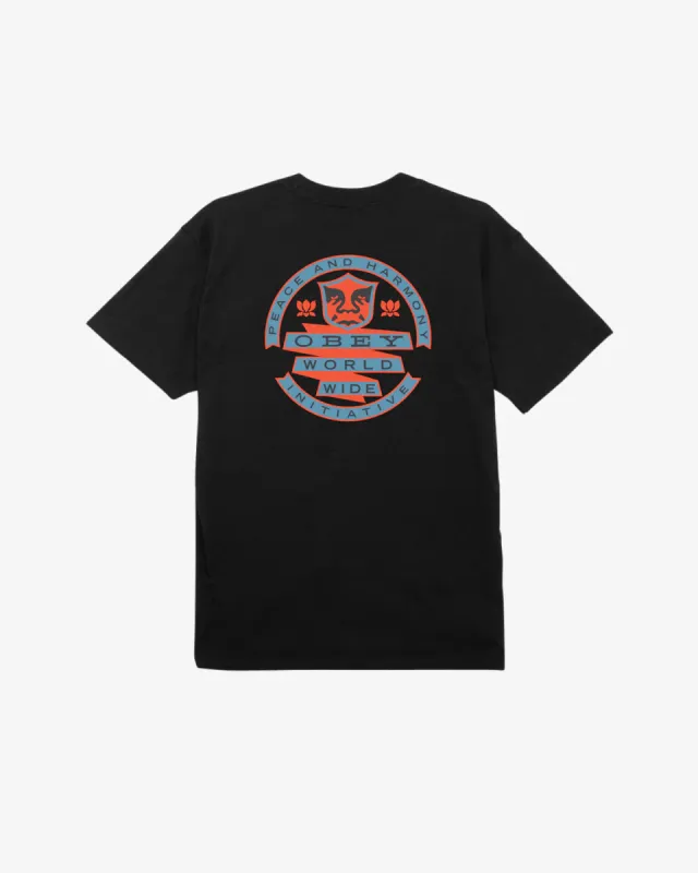 Obey PEACE INITIATIVE CLASSIC T-SHIRT - BLACK sold by Sun Diego Boardshops