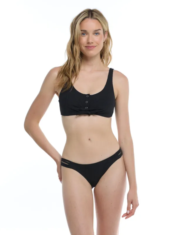 Ibiza Kate Tie-Front Tank Swim Top - Black sold by Sun Diego Boardshops