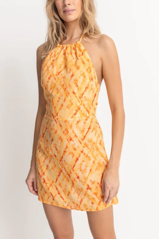 Rhythm Fiesta Tie Dye Hatler Mini Dress - ORANGE sold by Sun Diego Boardshops
