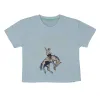 Sendero Women NEVER WAS A HORSE WOMEN'S CROP TEE - STERLING BLUE sold by Sun Diego Boardshops