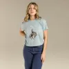Sendero Women NEVER WAS A HORSE WOMEN'S CROP TEE - STERLING BLUE sold by Sun Diego Boardshops