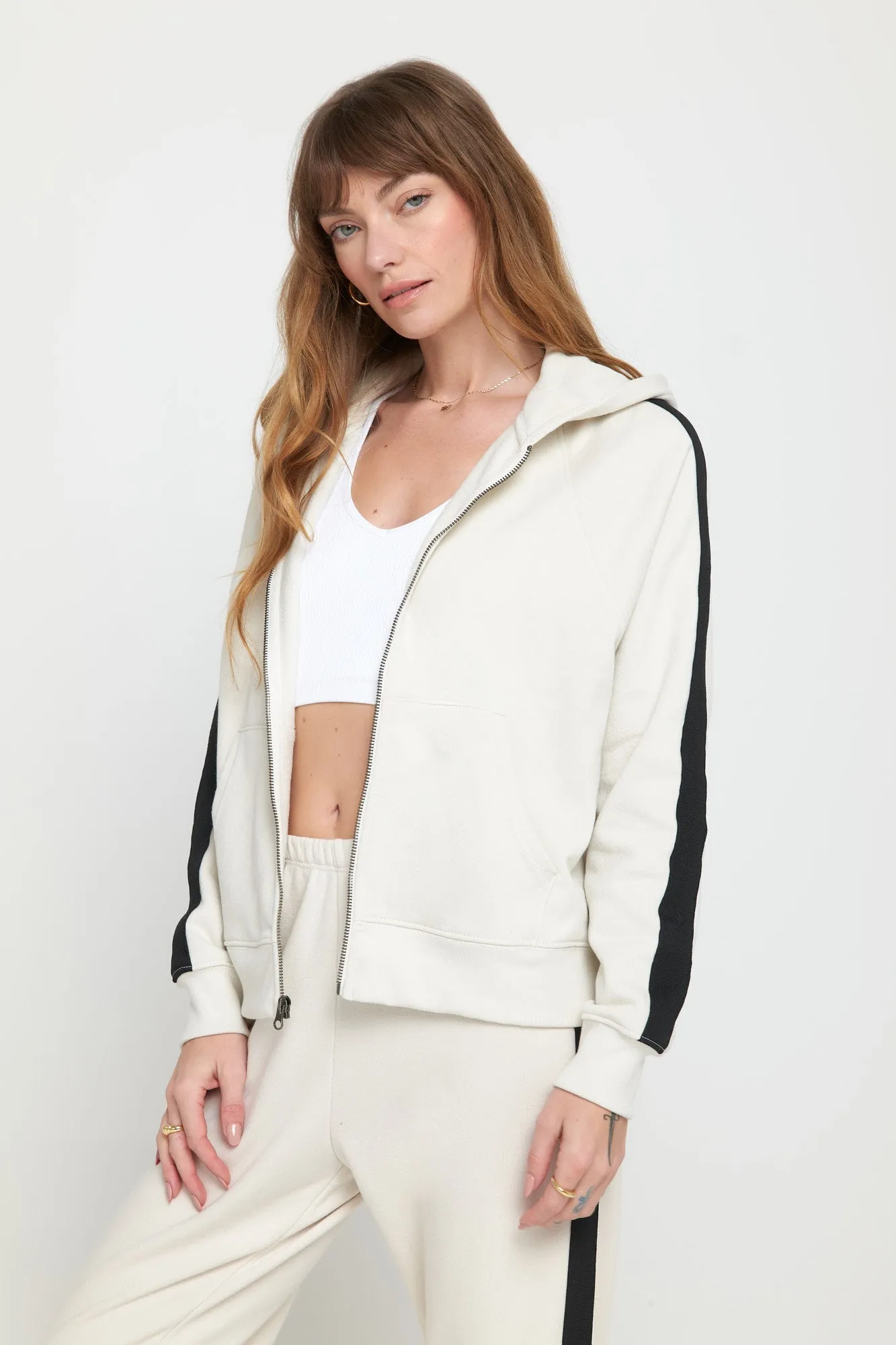 Spiritual Gangster Everyday Stripe Zip Hoodie - Birch sold by Sun Diego Boardshops