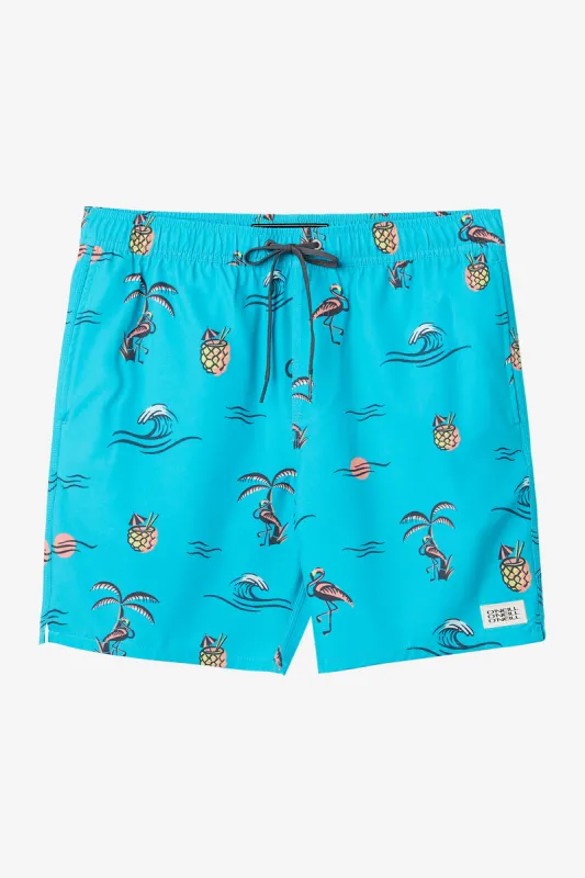 O'Neill Hermosa Elastic Waist 17" Lined Boardshorts - Peacock Blue sold by Sun Diego Boardshops