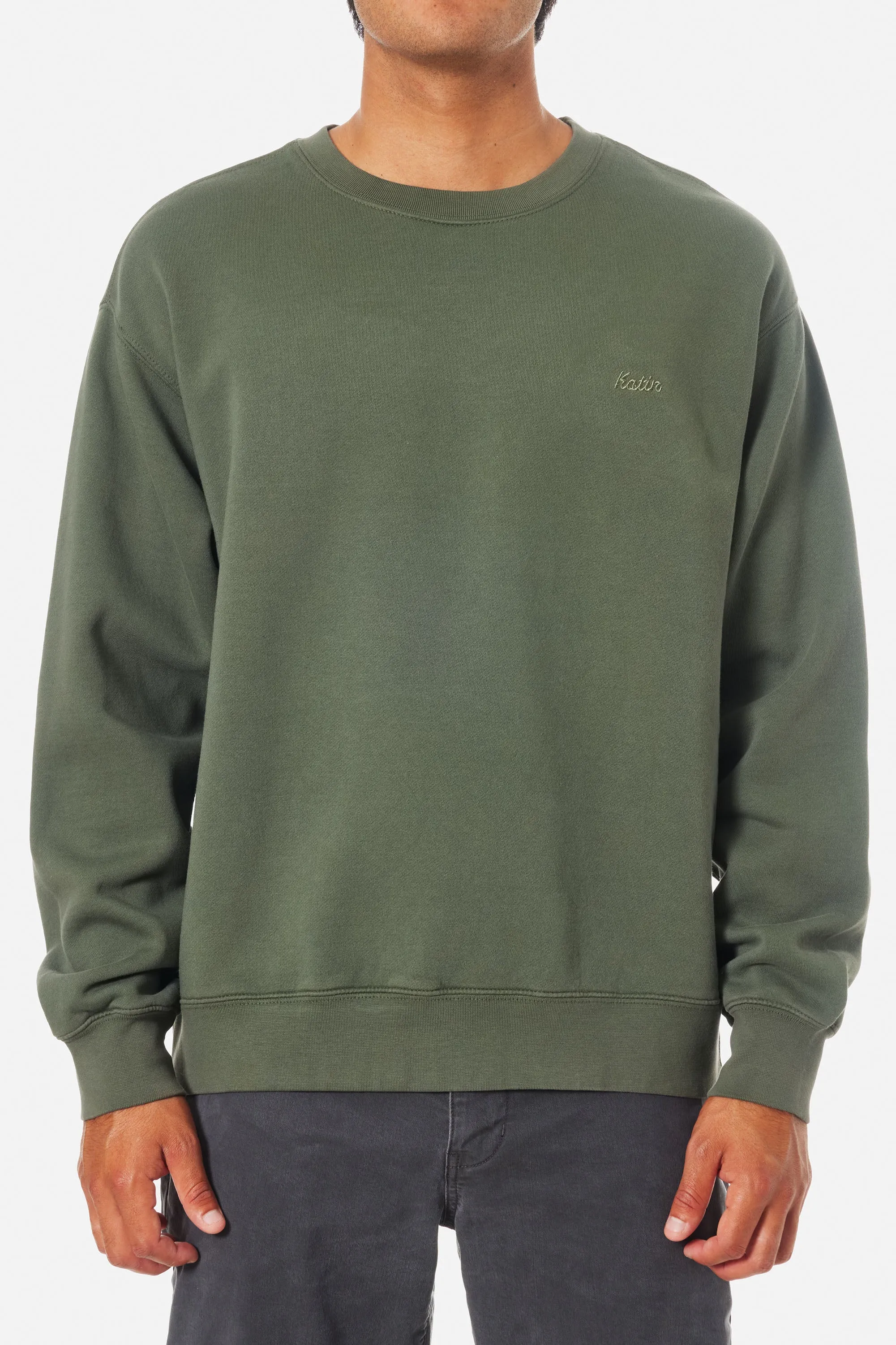 KATIN EMBROIDERED CREWNECK - THYME sold by Sun Diego Boardshops