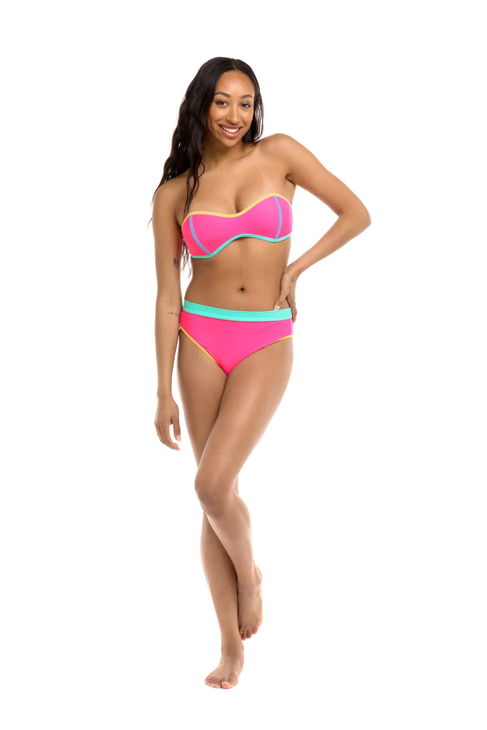 Vibration Marlee High-Waist Bikini Bottom - Bubble Gum sold by Sun Diego Boardshops product image thumbnail 3