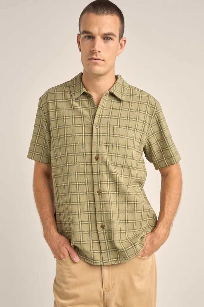 Rhythm Postcard Check Ss Shirt - GREEN sold by Sun Diego Boardshops