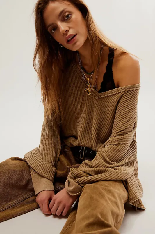 Free People We The Free Coraline Thermal - Olive Tapenade sold by Sun Diego Boardshops