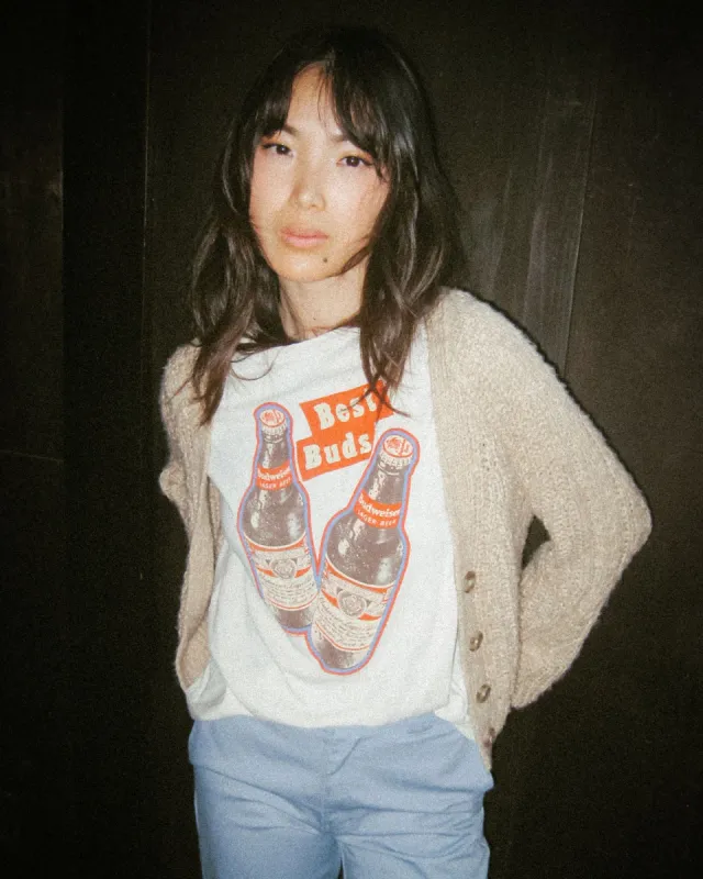 Junk Food BUD'S BEST VINTAGE TEE- VINTAGE WHITE made by Sun Diego Boardshops