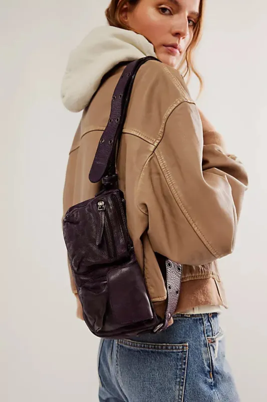Free People Wade Leather Sling - Plum sold by Sun Diego Boardshops