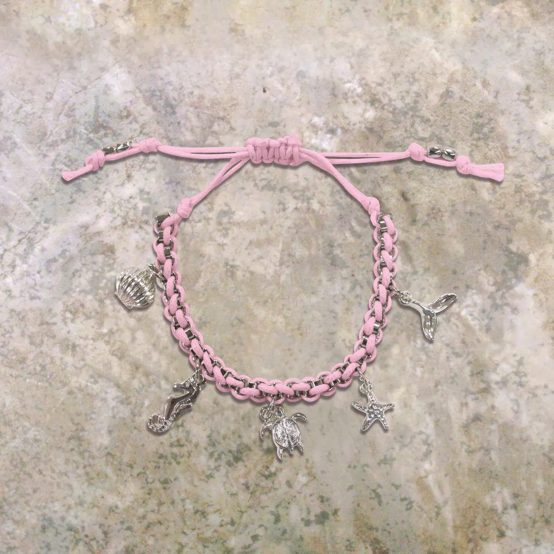 MAUNA KAI 5 Charm Adjustable Marine Pink Cord - ASSORTED sold by Sun Diego Boardshops
