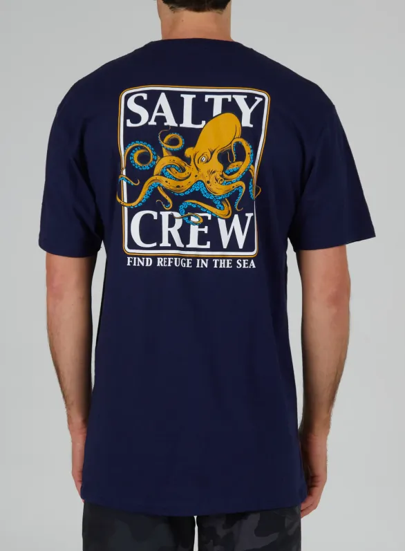 Salty Crew Ink Slinger Black S/S Standard Tee - Navy sold by Sun Diego Boardshops