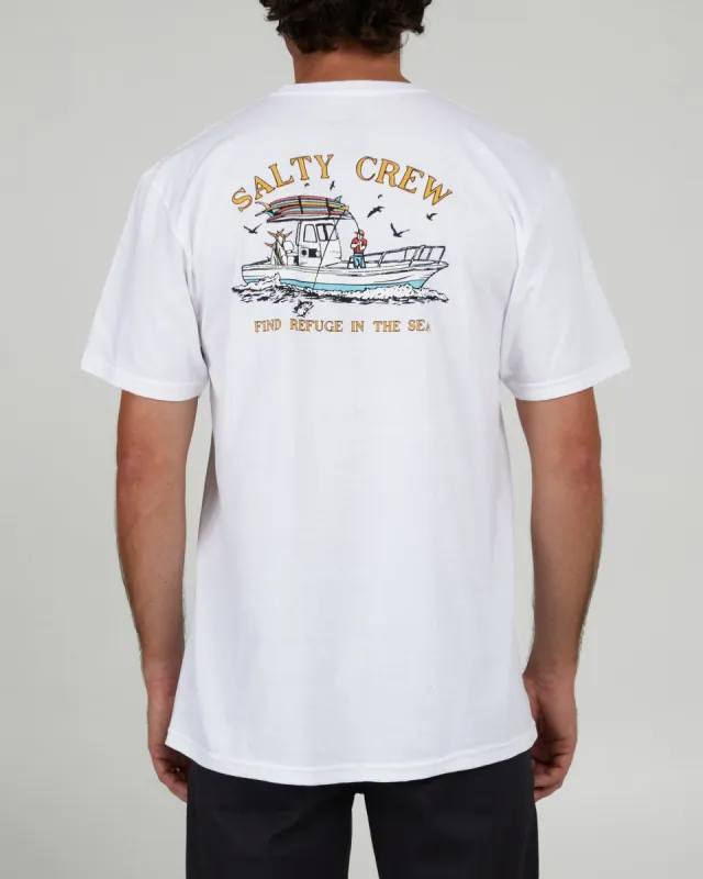 Salty Crew Fish On S/S Standard Tee - WHITE sold by Sun Diego Boardshops