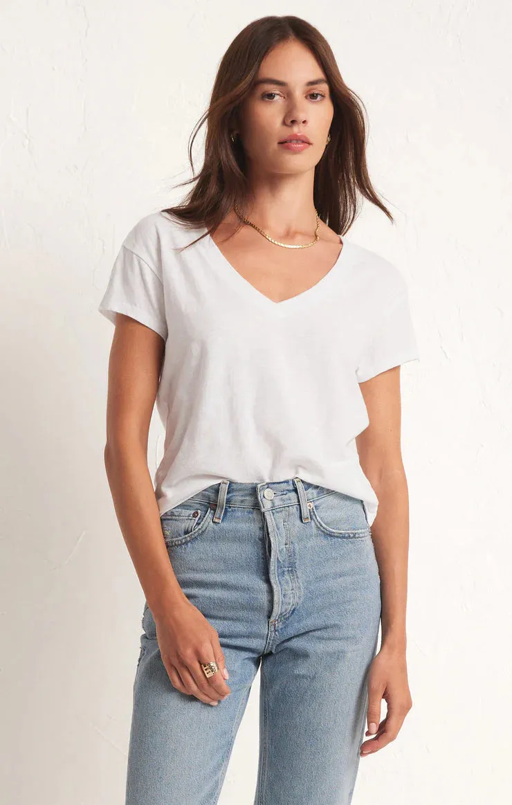 Z-Supply Modern V-Neck Tee - WHITE sold by Sun Diego Boardshops