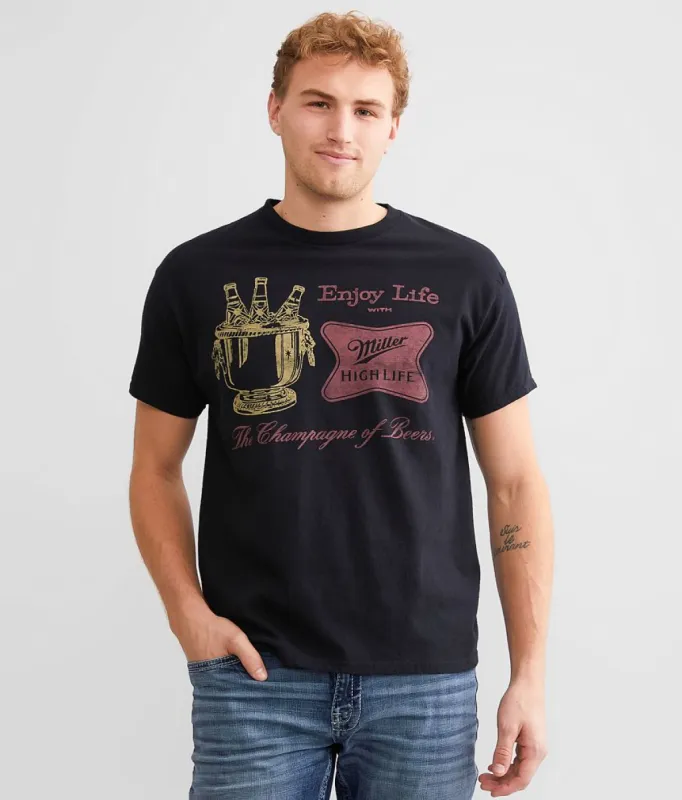 Junk Food Miller High Life Enjoy T-Shirt - VINTAGE BLACK sold by Sun Diego Boardshops