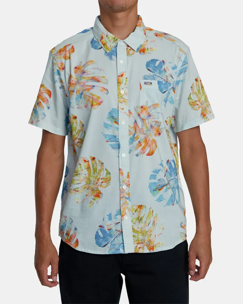 RVCA OBLOW HAWAII SHORT SLEEVE WOVEN SHIRT - LIGHT BLUE sold by Sun Diego Boardshops