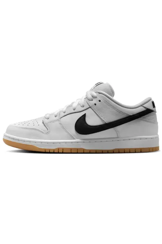 Nike SB DUNK LOW PRO SKATE SHOES - 101 WHITE/BLACK-WHITE-GUM LT BROWN sold by Sun Diego Boardshops