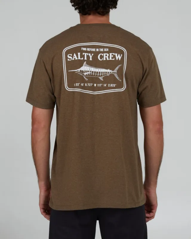 Salty Crew Stealth S/S Standard Tee - MOCHA HEATHER sold by Sun Diego Boardshops