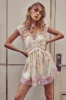 Free People Spring Fling Lace Trim Minidress - Tea Combo sold by Sun Diego Boardshops