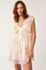 Free People Spring Fling Lace Trim Minidress - Tea Combo sold by Sun Diego Boardshops