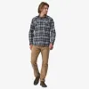 Patagonia Men's Long-Sleeved Organic Cotton Midweight Fjord Flannel Shirt Finn Fields - New Navy sold by Sun Diego Boardshops