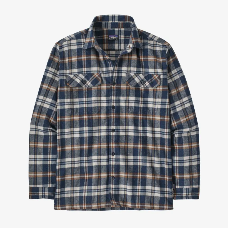 Patagonia Men's Long-Sleeved Organic Cotton Midweight Fjord Flannel Shirt Finn Fields - New Navy sold by Sun Diego Boardshops