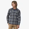 Patagonia Men's Long-Sleeved Organic Cotton Midweight Fjord Flannel Shirt Finn Fields - New Navy sold by Sun Diego Boardshops