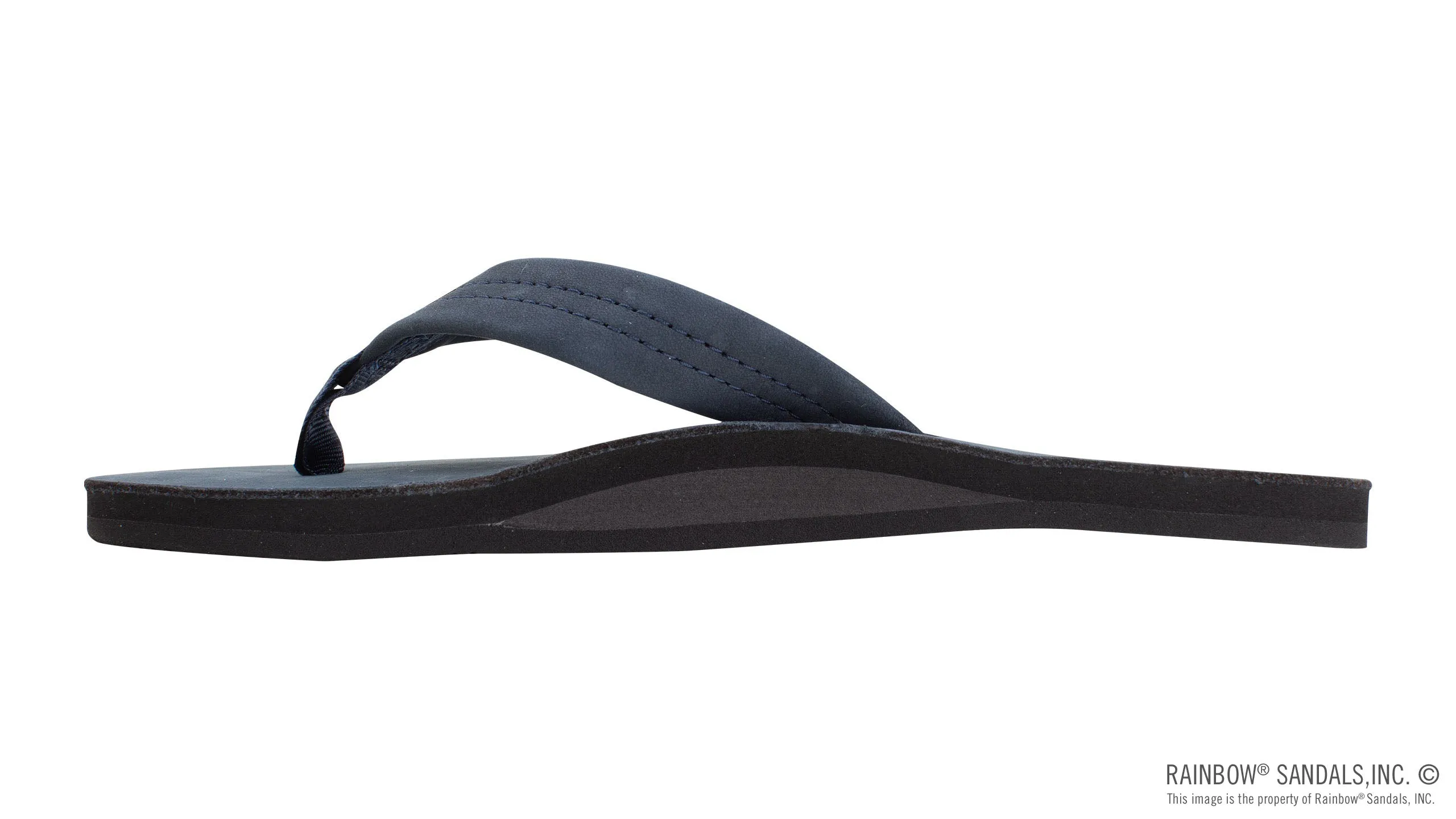 Rainbow Sandals Men's Single Layer Premier Leather with Arch Support 1" Strap - Navy sold by Sun Diego Boardshops