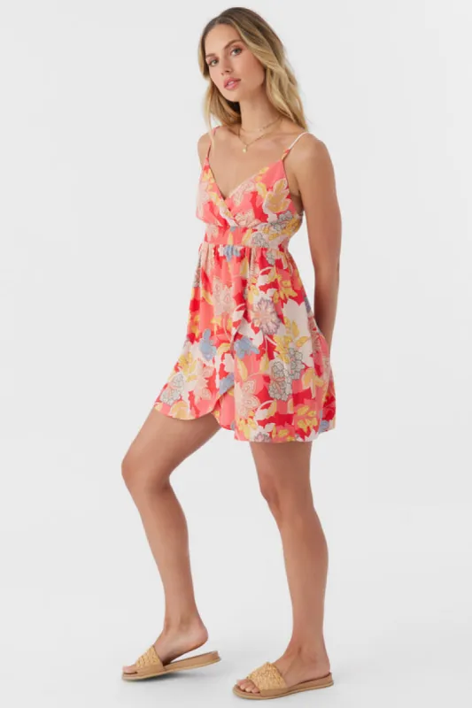 O`Neill FLORENT ANTALYA FLORAL SHORT DRESS - BITTERSWEET sold by Sun Diego Boardshops