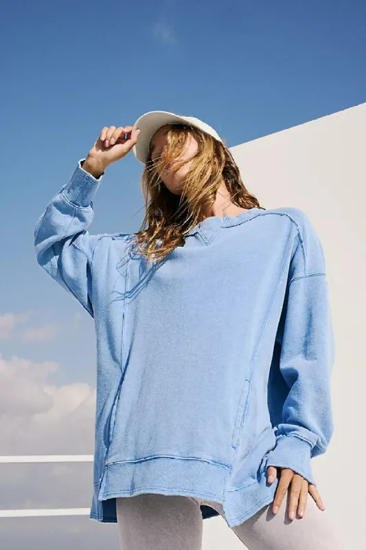 Free People Intercept Tunic - Riviera Blue sold by Sun Diego Boardshops
