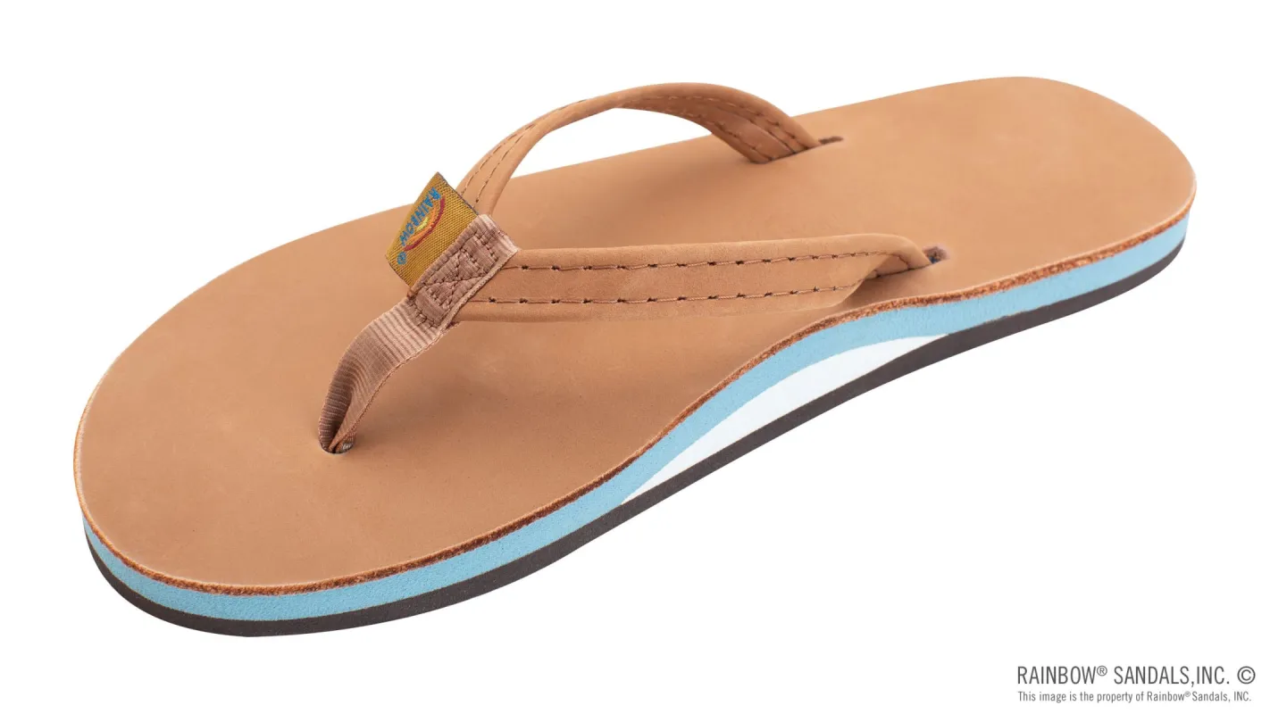 Rainbow Sandals Premier Leather Sandals - TAN/ BLUE sold by Sun Diego Boardshops