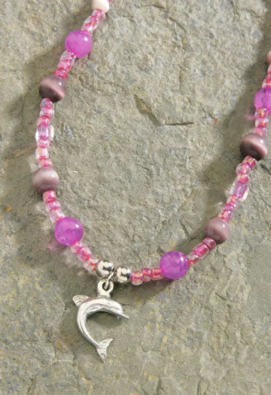 MAUNA KAI Colored Beads Pewter - Jumping Dolphin - ASSORTED sold by Sun Diego Boardshops