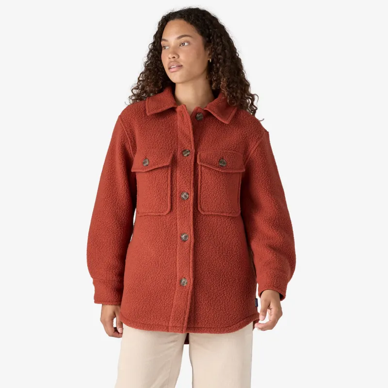 Patagonia Women's Retro Pile Fleece Shacket - BURNISHED RED sold by Sun Diego Boardshops