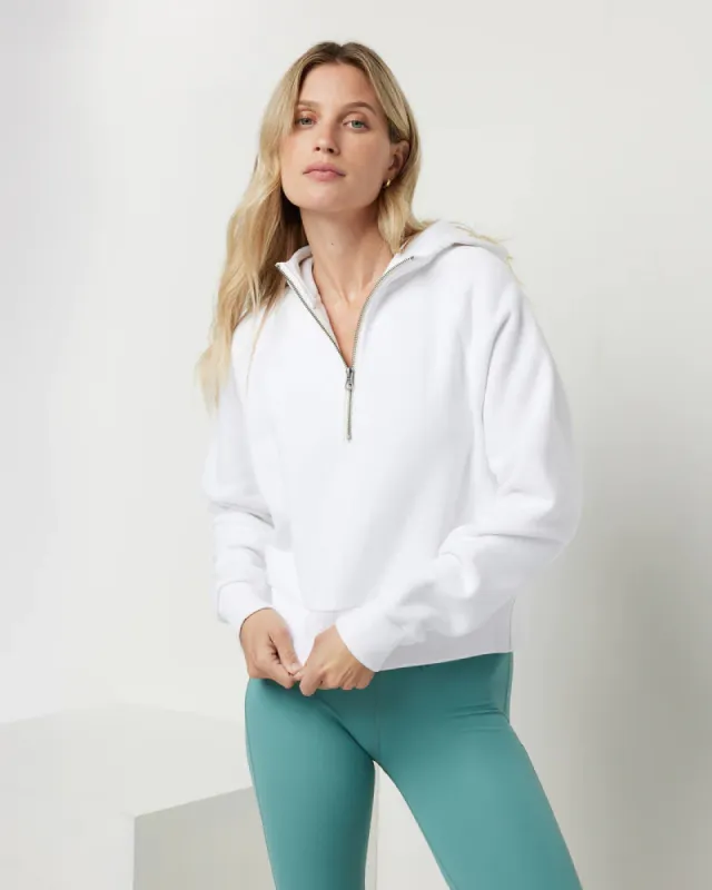 VUORI Restore Half Zip Hoodie - WHITE sold by Sun Diego Boardshops