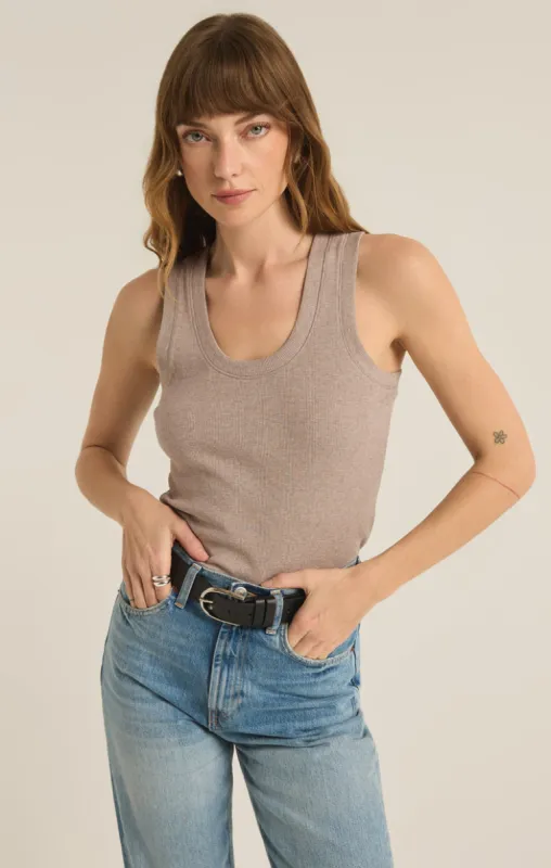 Z-Supply SIRENA RIB TANK - HEATHER TAUPE sold by Sun Diego Boardshops