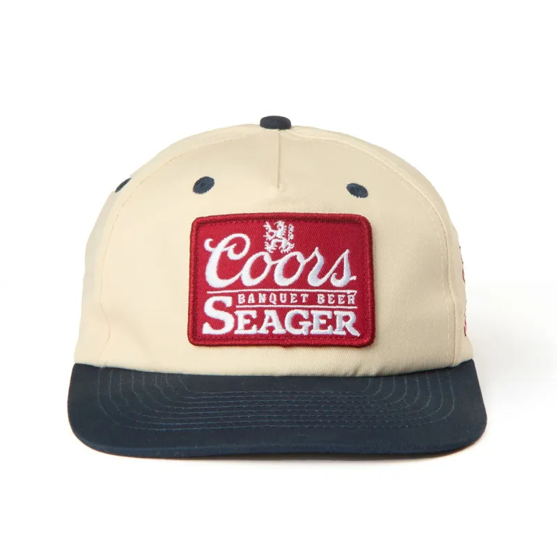 Seager x Coors Banquet P.O.P. Snapback Cream/Navy sold by Sun Diego Boardshops