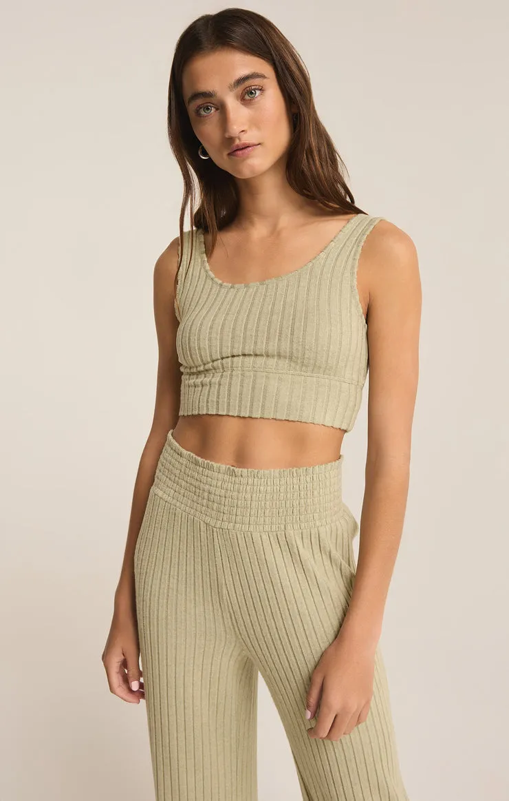 Z-SUPPLY ZOE SILKY RIB TANK BRA - Meadow sold by Sun Diego Boardshops product image thumbnail 2