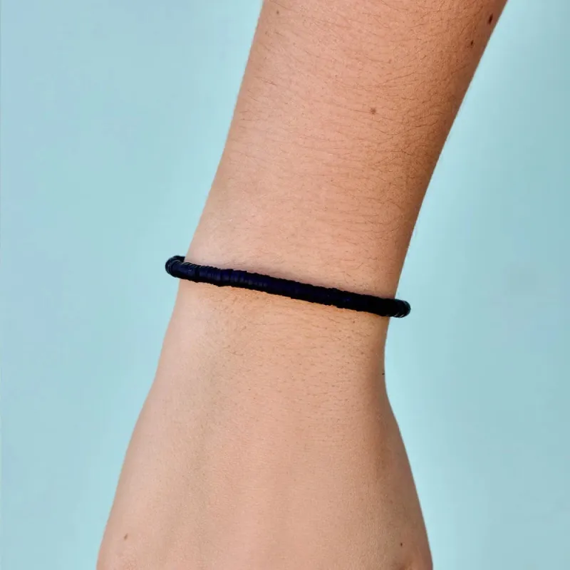 Pura Vida SEASCAPE STRETCH BRACELET - BLACK sold by Sun Diego Boardshops
