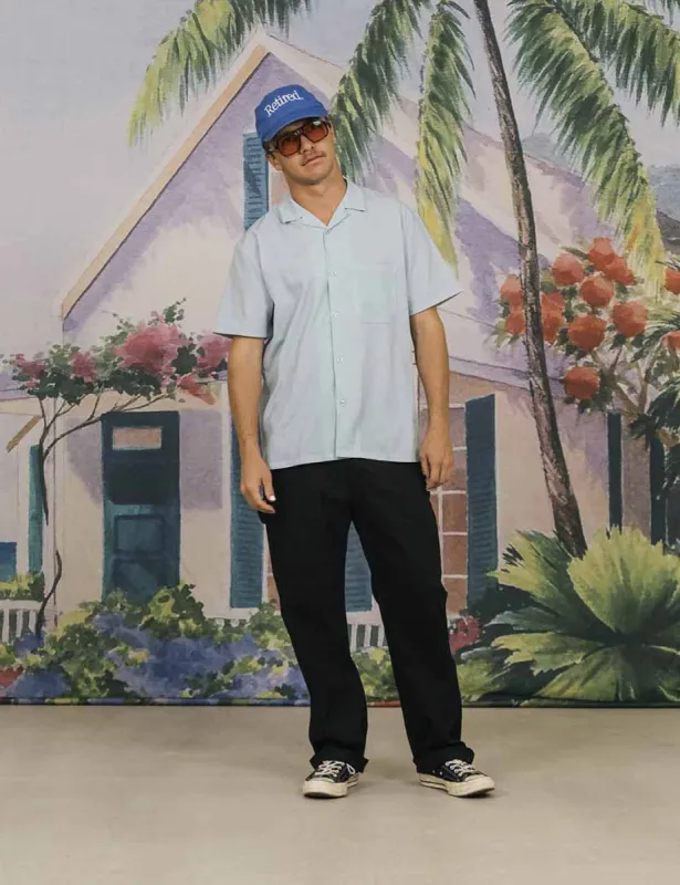 Duvin Design Company Basics Leisure Stretch Buttonup - BLUE sold by Sun Diego Boardshops