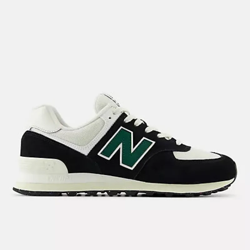 New Balance 574 - BLACK/WHITE/MARSH GREEN sold by Sun Diego Boardshops