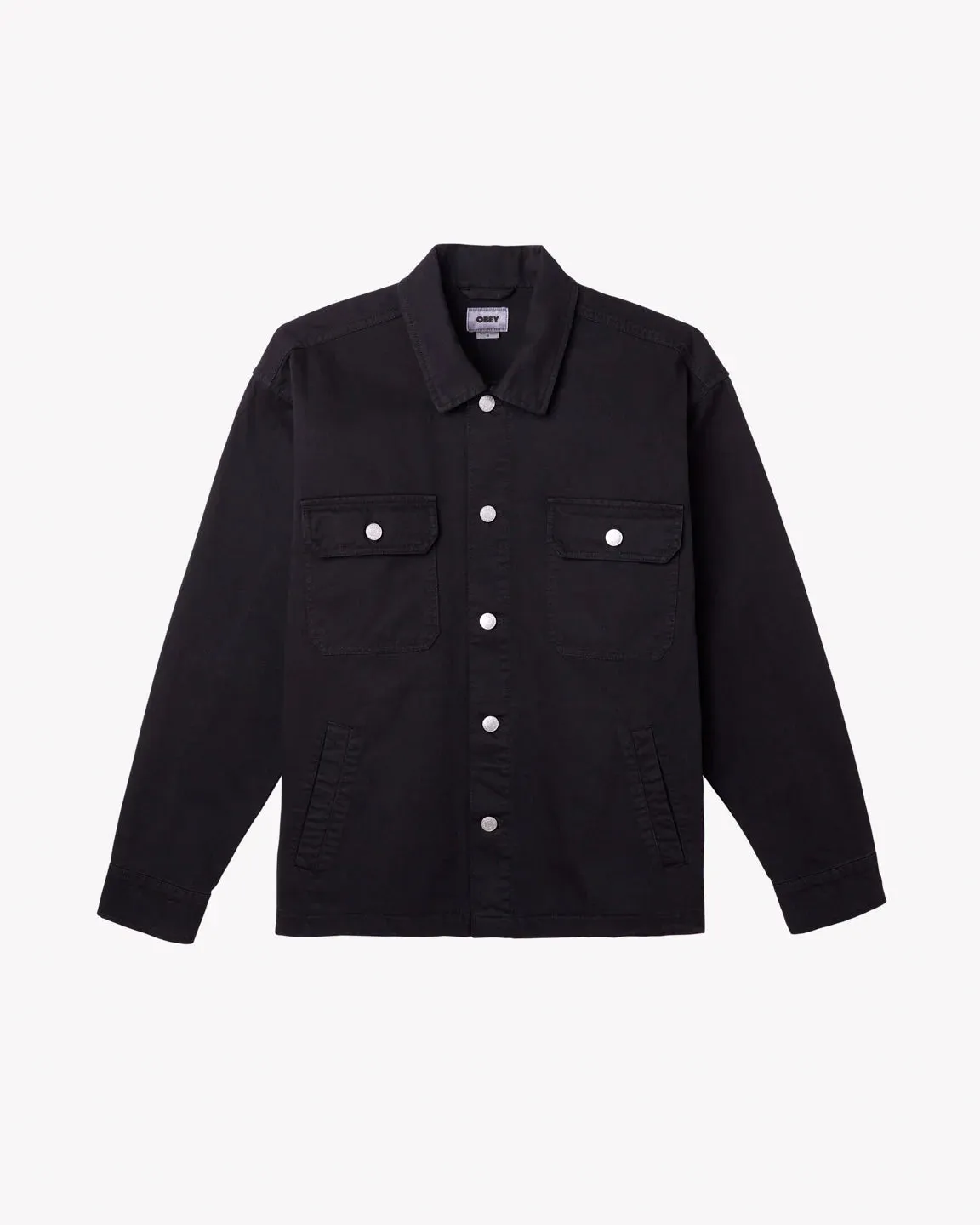 Obey DIVISION SHIRT JACKET - Black sold by Sun Diego Boardshops