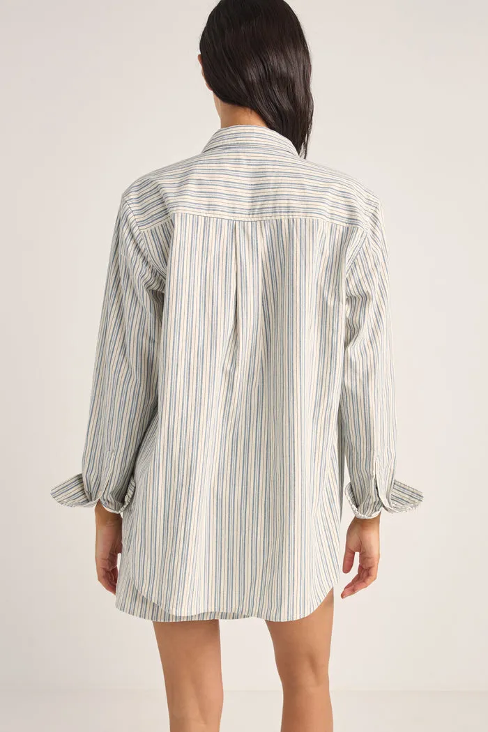 Rhythm Stella Stripe Overswim Shirt - BLUE STRiPE sold by Sun Diego Boardshops product image thumbnail 3