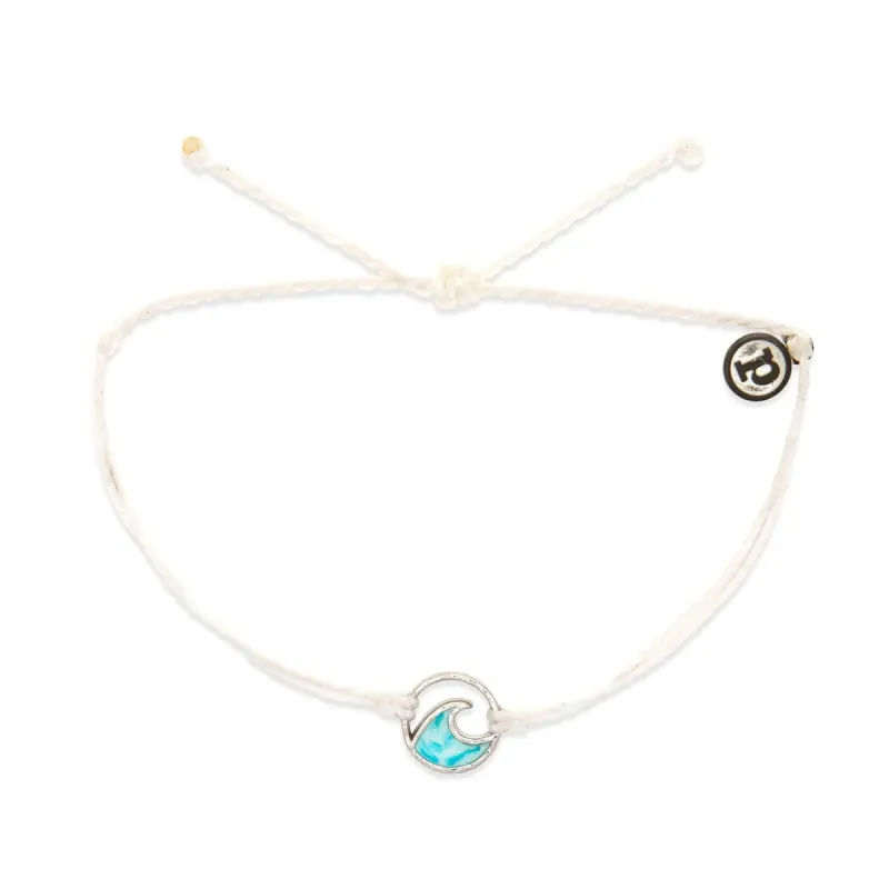 Pura Vida Bracelets Ombre Wave Silver Charm Bracelet - WHITE sold by Sun Diego Boardshops